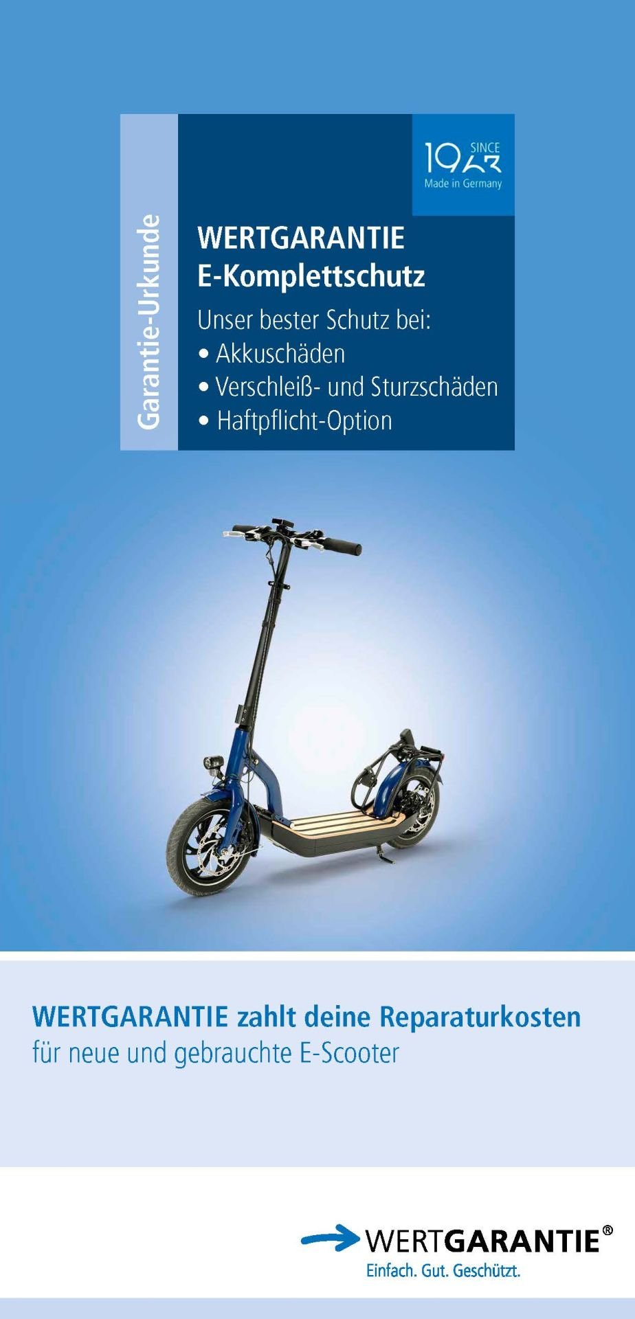 Wertgarantie für E-Scooter bis 3000 Euro